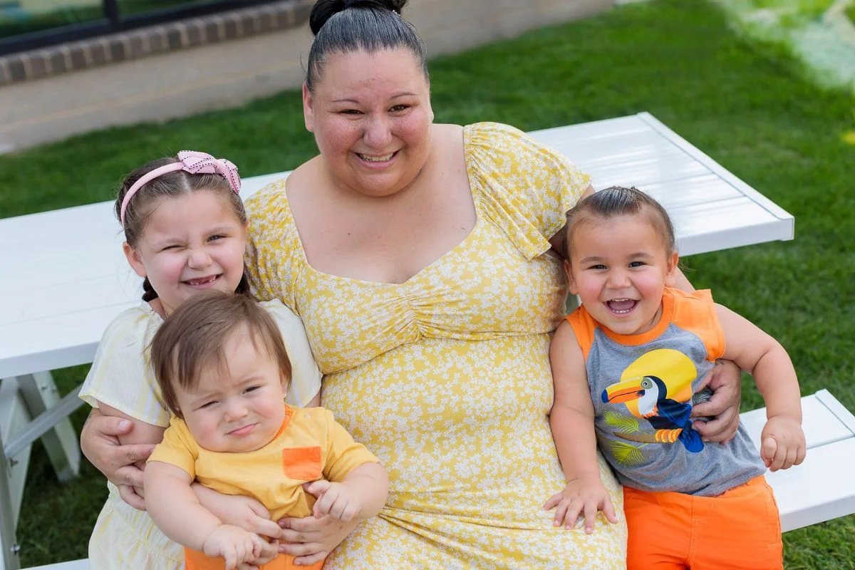 Mother with three children